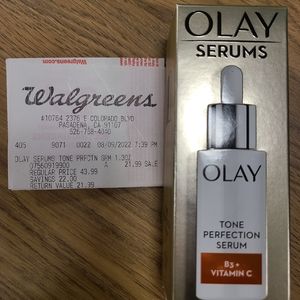 OLAY serums Tone Perfecting serum Vitamin B3 + Vitamin C 1.3 fl oz. NEW IN BOX